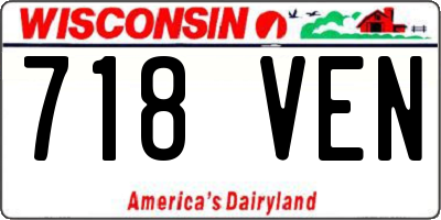 WI license plate 718VEN