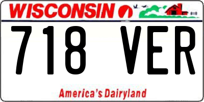WI license plate 718VER