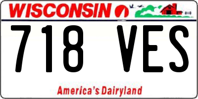 WI license plate 718VES