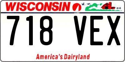 WI license plate 718VEX