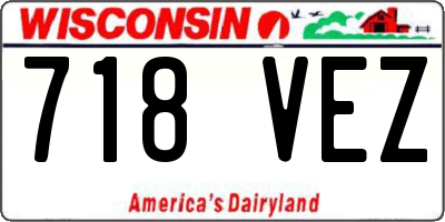 WI license plate 718VEZ