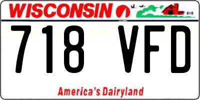 WI license plate 718VFD