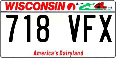 WI license plate 718VFX
