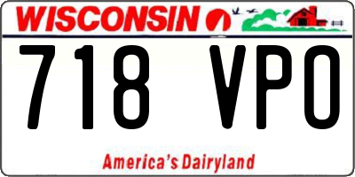 WI license plate 718VPO
