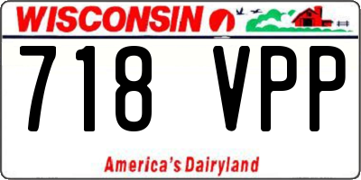 WI license plate 718VPP