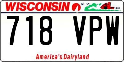 WI license plate 718VPW