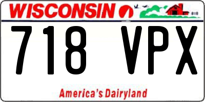 WI license plate 718VPX