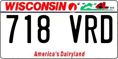 WI license plate 718VRD