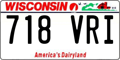 WI license plate 718VRI