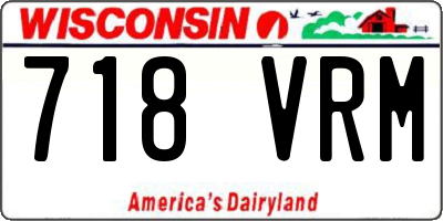 WI license plate 718VRM