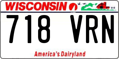WI license plate 718VRN