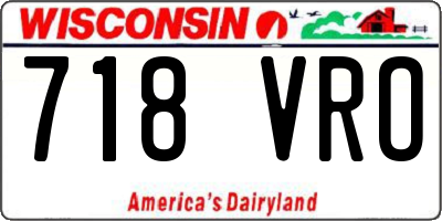 WI license plate 718VRO