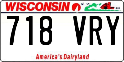 WI license plate 718VRY