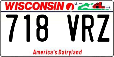 WI license plate 718VRZ