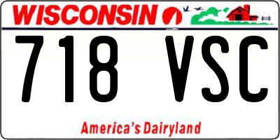 WI license plate 718VSC