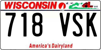 WI license plate 718VSK