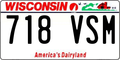 WI license plate 718VSM