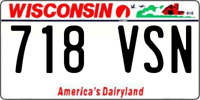 WI license plate 718VSN