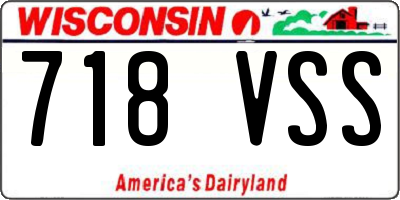 WI license plate 718VSS