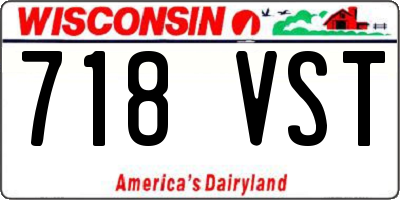 WI license plate 718VST