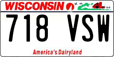 WI license plate 718VSW