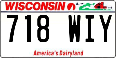 WI license plate 718WIY