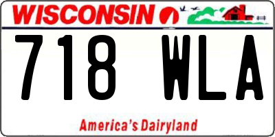 WI license plate 718WLA