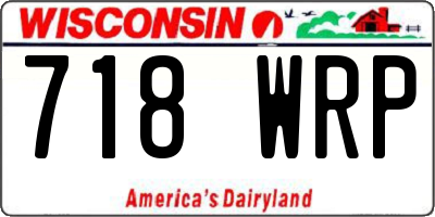 WI license plate 718WRP