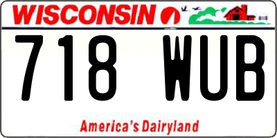 WI license plate 718WUB