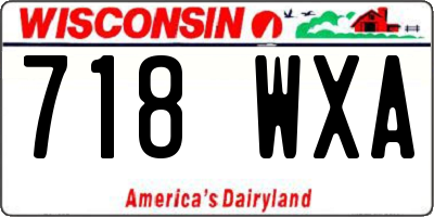 WI license plate 718WXA