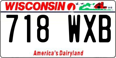 WI license plate 718WXB