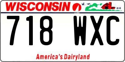 WI license plate 718WXC