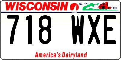 WI license plate 718WXE