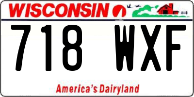 WI license plate 718WXF