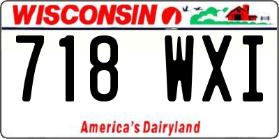 WI license plate 718WXI