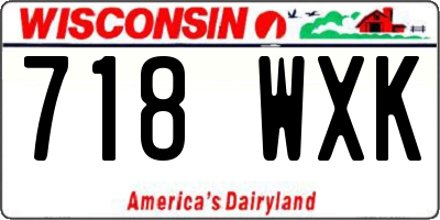 WI license plate 718WXK