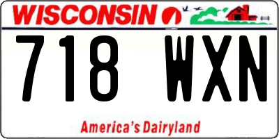 WI license plate 718WXN