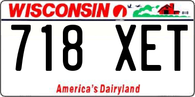 WI license plate 718XET