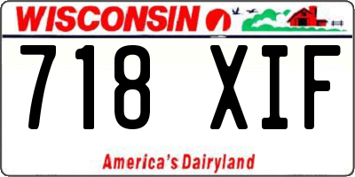 WI license plate 718XIF