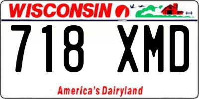 WI license plate 718XMD