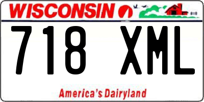 WI license plate 718XML