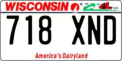WI license plate 718XND