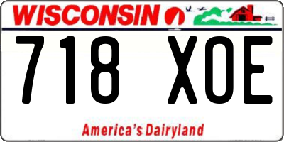 WI license plate 718XOE