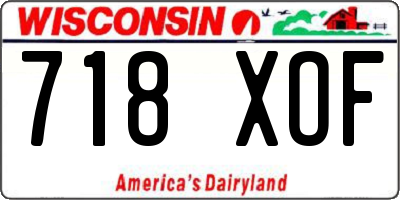WI license plate 718XOF