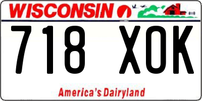 WI license plate 718XOK