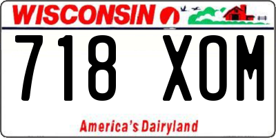 WI license plate 718XOM