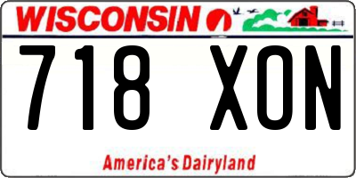 WI license plate 718XON