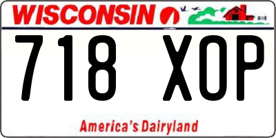 WI license plate 718XOP