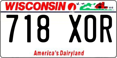 WI license plate 718XOR