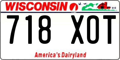 WI license plate 718XOT